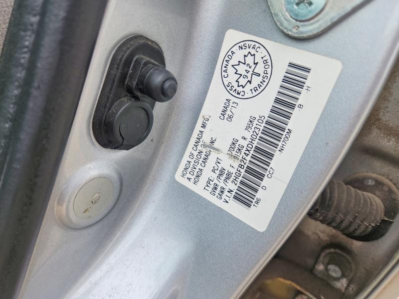Продажа на аукционе авто 2013 Honda Civic, vin: 2HGFB2F4XDH023105, номер лота: 68973416