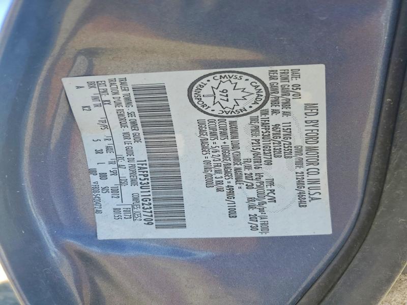 2001 Ford Taurus მანქანა იყიდება აუქციონზე, vin: 1FAFP53U11G237709, აუქციონის ნომერი: 70511296