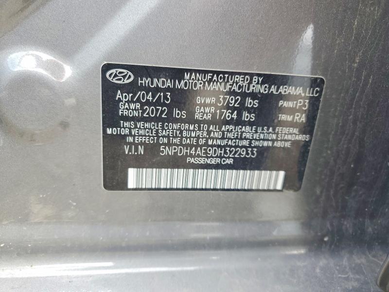 Продаж на аукціоні авто 2013 Hyundai Elantra, vin: 5NPDH4AE9DH322933, номер лоту: 70495436