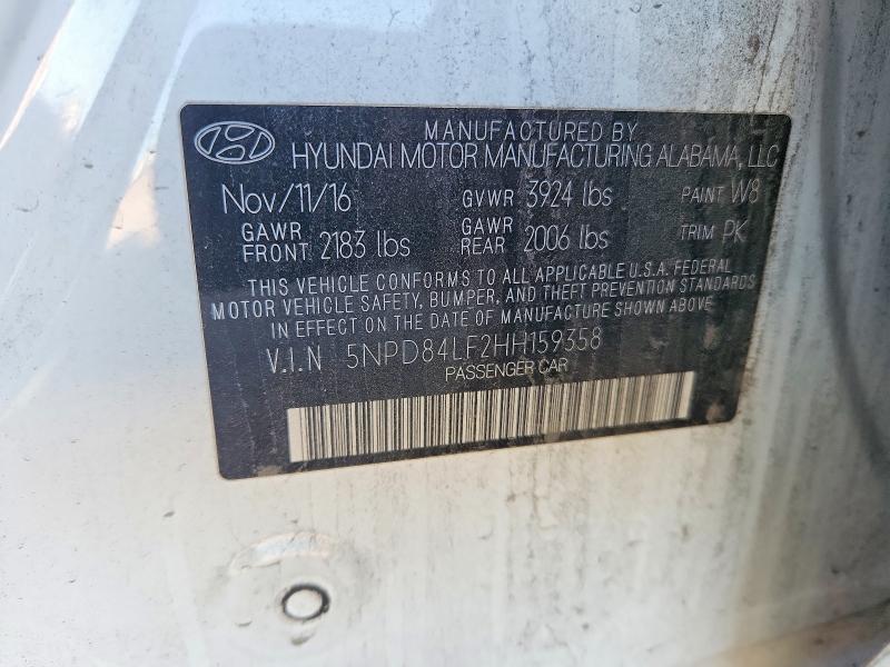 Продажа на аукционе авто 2017 Hyundai Elantra, vin: 5NPD84LF2HH159358, номер лота: 68793686