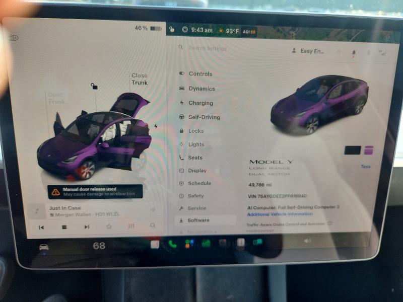 2023 Tesla Model Y მანქანა იყიდება აუქციონზე, vin: 7SAYGDEE2PF616940, აუქციონის ნომერი: 66424456