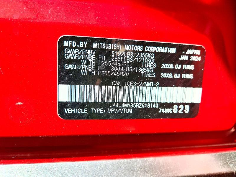 Продаж на аукціоні авто 2024 Mitsubishi Outlander, vin: JA4J4WA85RZ618143, номер лоту: 67302156