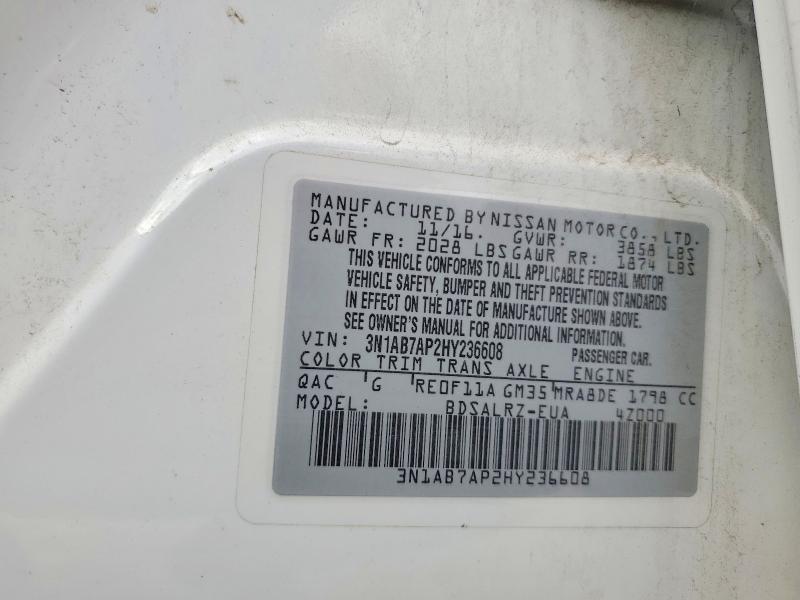 Aukcja sprzedaży 2017 Nissan Sentra, vin: 3N1AB7AP2HY236608, numer aukcji: 67781856
