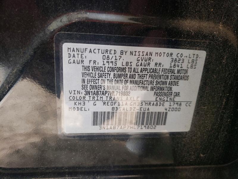 68570936 :رقم المزاد ، 3N1AB7AP7HL719802 vin ، 2017 Nissan Sentra مزاد بيع