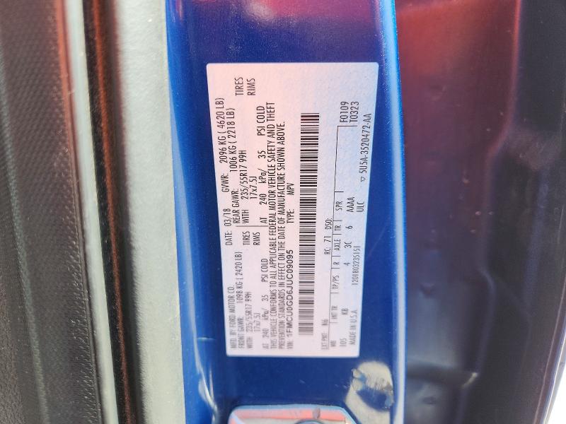 2018 Ford Escape მანქანა იყიდება აუქციონზე, vin: 1FMCU0GD6JUC09095, აუქციონის ნომერი: 69449296