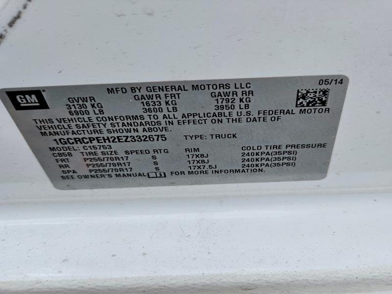 68662926 :رقم المزاد ، 1GCRCPEH2EZ332675 vin ، 2014 Chevrolet Silverado مزاد بيع