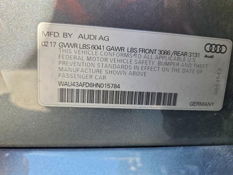Aukcja sprzedaży 2017 Audi A8, vin: WAU43AFD6HN015784, numer aukcji: 66033616