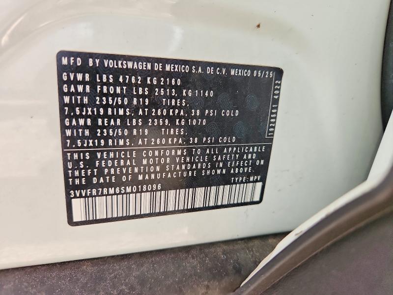 Aukcja sprzedaży 2025 Volkswagen Tiguan, vin: 3VVFR7RM6SM018096, numer aukcji: 69275186