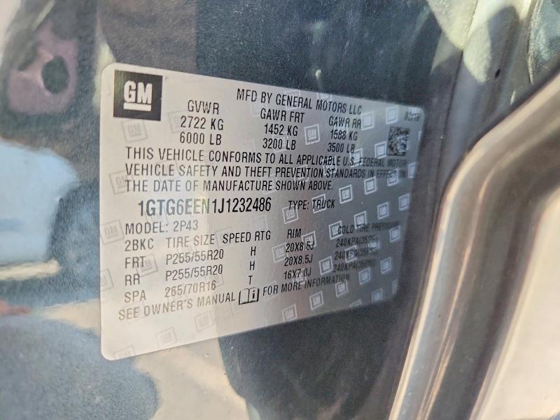68662096 :رقم المزاد ، 1GTG6EEN1J1232486 vin ، 2018 Gmc Canyon مزاد بيع
