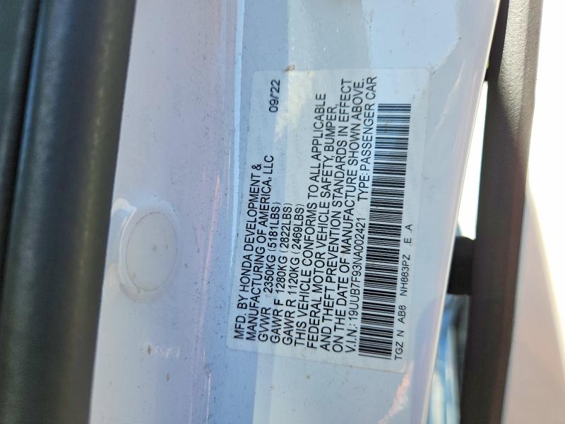 70973726 :رقم المزاد ، 19UUB7F93NA002421 vin ، 2022 Acura Tlx مزاد بيع