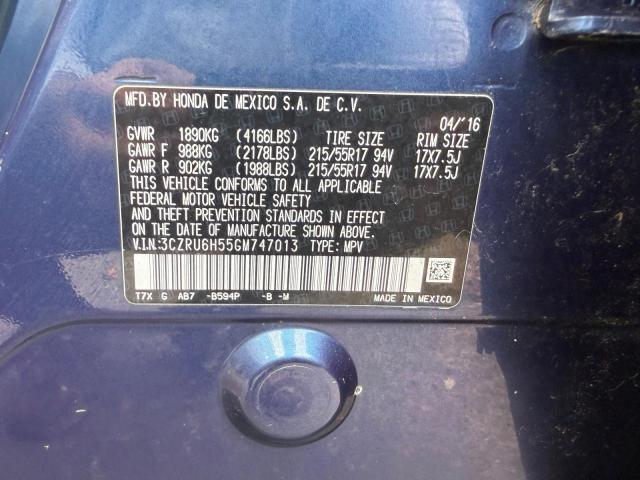 69914456 :رقم المزاد ، 3CZRU6H55GM747013 vin ، 2016 Honda Hr-v مزاد بيع