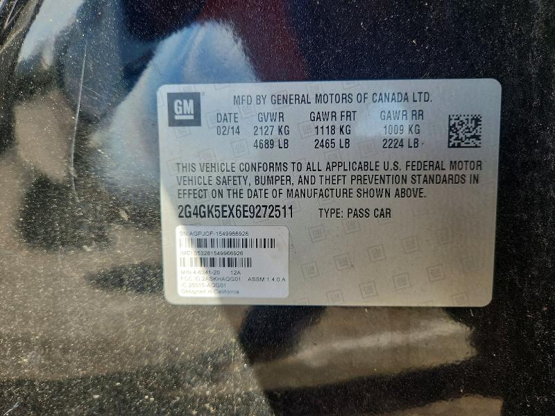 Aukcja sprzedaży 2014 Buick Regal, vin: 2G4GK5EX6E9272511, numer aukcji: 70301086