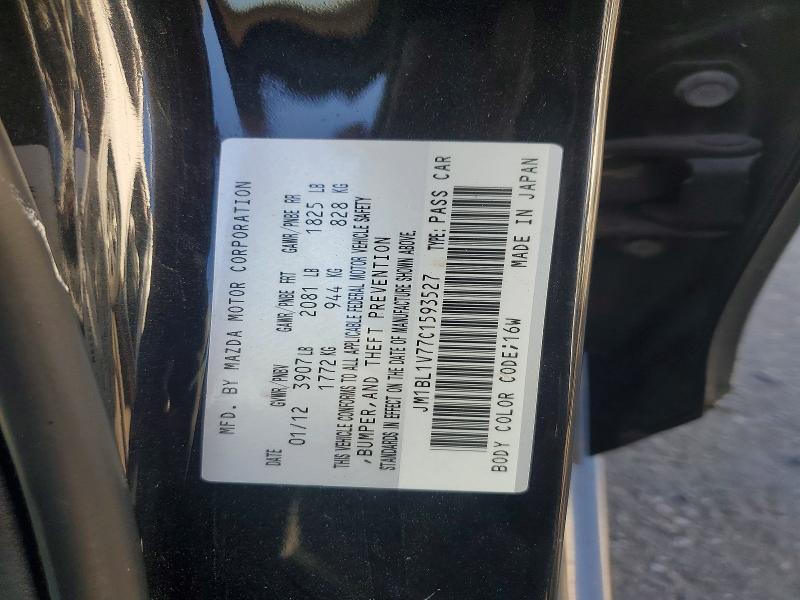 Aukcja sprzedaży 2012 Mazda 3, vin: JM1BL1V77C1593527, numer aukcji: 68667486