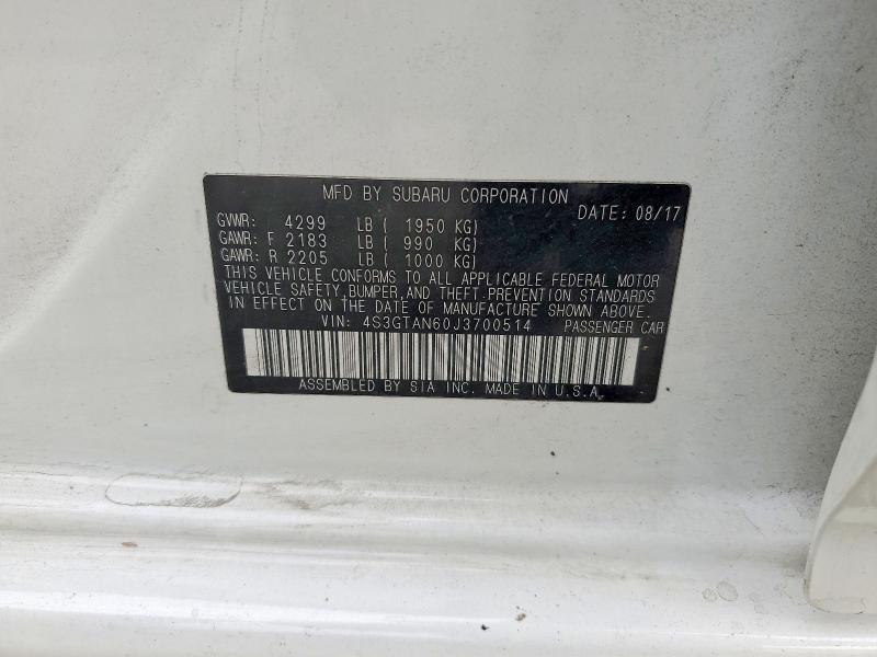 Auction sale of the 2018 Subaru Impreza, vin: 4S3GTAN60J3700514, lot number: 70209696