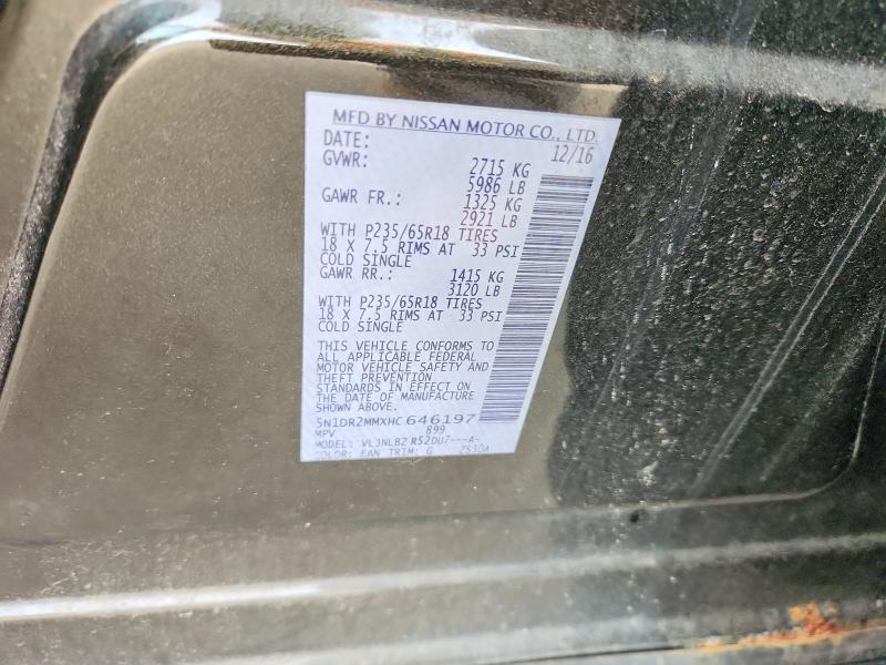 Продаж на аукціоні авто 2017 Nissan Pathfinder, vin: 5N1DR2MMXHC646197, номер лоту: 70138636