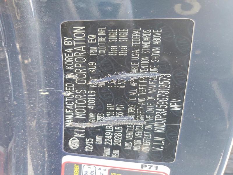 68574856 :رقم المزاد ، KNDJP3A59G7312573 vin ، 2016 Kia Soul مزاد بيع