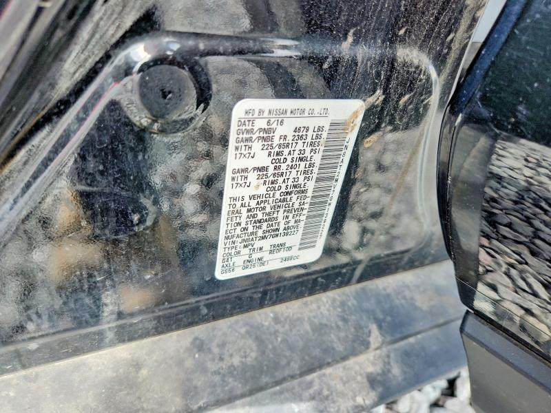 2016 Nissan Rogue მანქანა იყიდება აუქციონზე, vin: JN8AT2MV7GW139227, აუქციონის ნომერი: 68871046