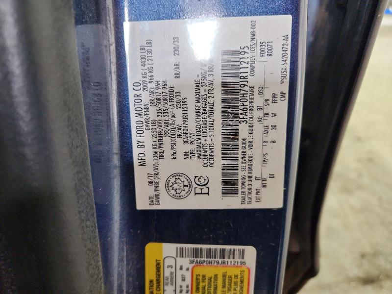 68558246 :رقم المزاد ، 3FA6P0H79JR112195 vin ، 2018 Ford Fusion مزاد بيع