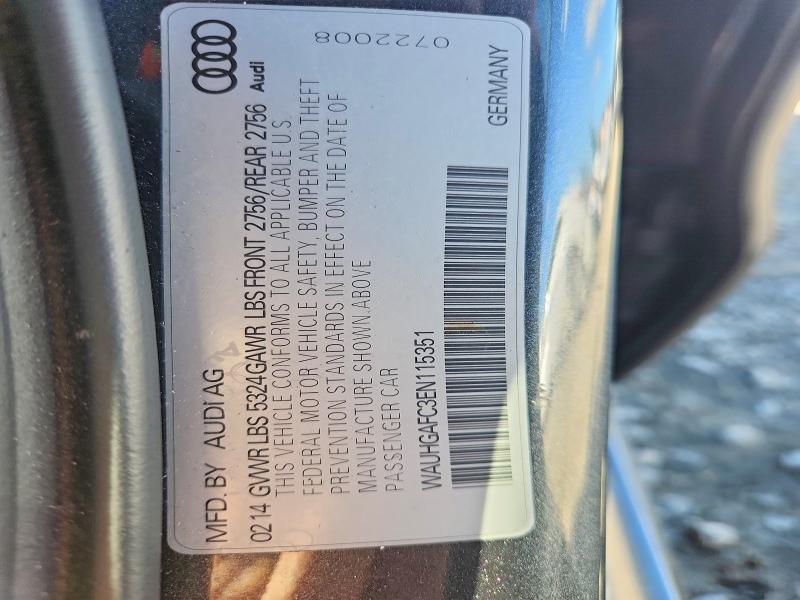 2014 Audi A6 მანქანა იყიდება აუქციონზე, vin: WAUHGAFC3EN115351, აუქციონის ნომერი: 70730066