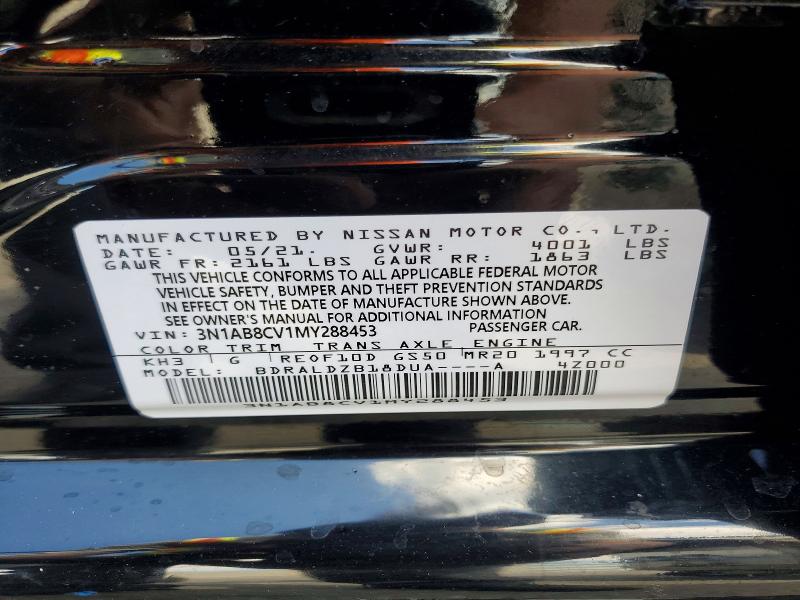 Продаж на аукціоні авто 2021 Nissan Sentra, vin: 3N1AB8CV1MY288453, номер лоту: 70855056
