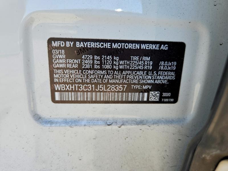 68317406 :رقم المزاد ، WBXHT3C31J5L28357 vin ، 2018 Bmw X1 مزاد بيع