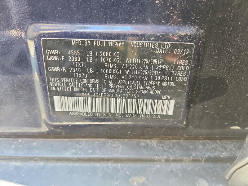 63128466 :رقم المزاد ، 4S4BRBCC3D3238750 vin ، 2013 Subaru Outback مزاد بيع