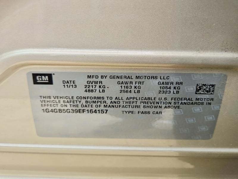67790806 :رقم المزاد ، 1G4GB5G39EF164157 vin ، 2014 Buick Lacrosse مزاد بيع