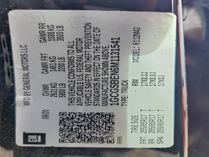 Aukcja sprzedaży 2021 Chevrolet Colorado, vin: 1GCGSBEN6M1131541, numer aukcji: 70422336