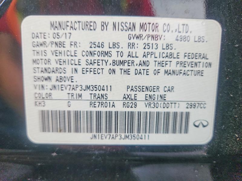 2018 Infiniti Q50 მანქანა იყიდება აუქციონზე, vin: JN1EV7AP3JM350411, აუქციონის ნომერი: 70925836