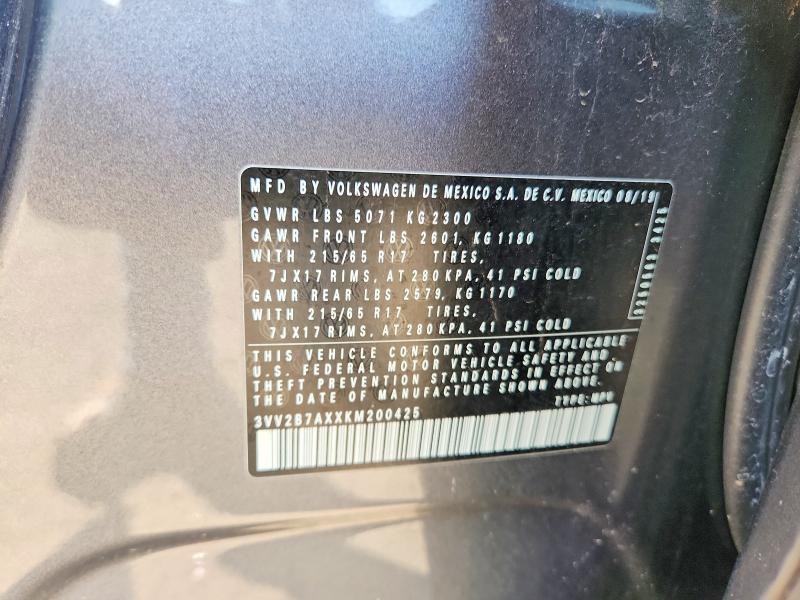 Aukcja sprzedaży 2019 Volkswagen Tiguan, vin: 3VV2B7AXXKM200425, numer aukcji: 67318116