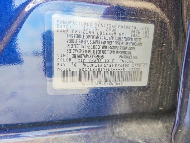 Aukcja sprzedaży 2019 Nissan Sentra, vin: 3N1AB7AP4KY269665, numer aukcji: 67414186