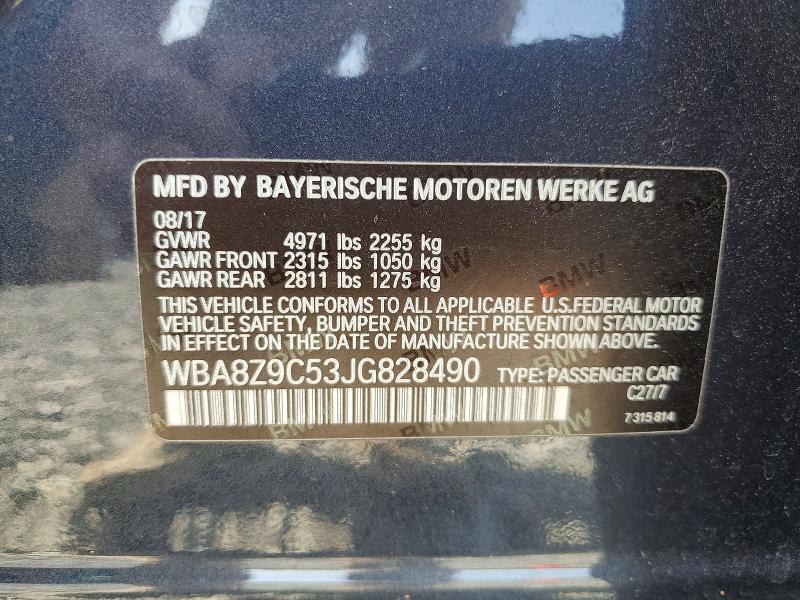 Продажа на аукционе авто 2018 Bmw 330, vin: WBA8Z9C53JG828490, номер лота: 69060166