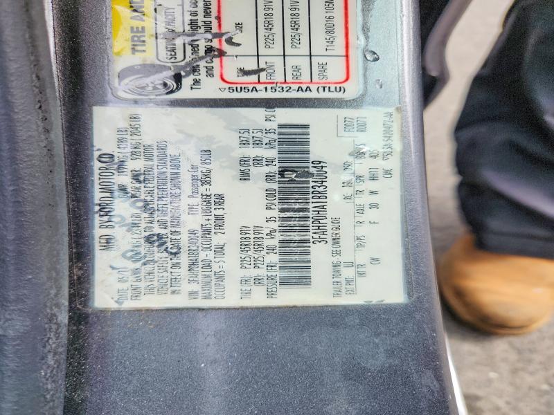 2011 Ford Fusion მანქანა იყიდება აუქციონზე, vin: 3FAHP0HA1BR340049, აუქციონის ნომერი: 69758916