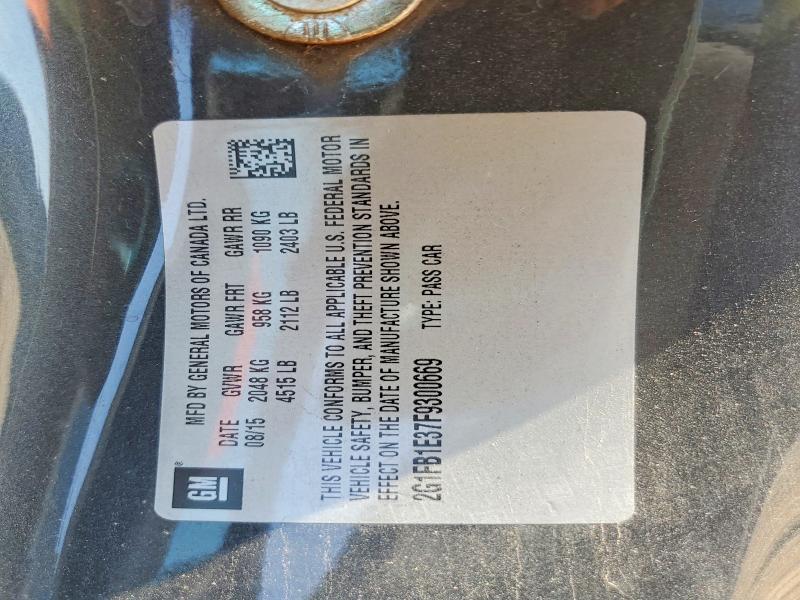 68749906 :رقم المزاد ، 2G1FB1E37F9300669 vin ، 2015 Chevrolet Camaro مزاد بيع