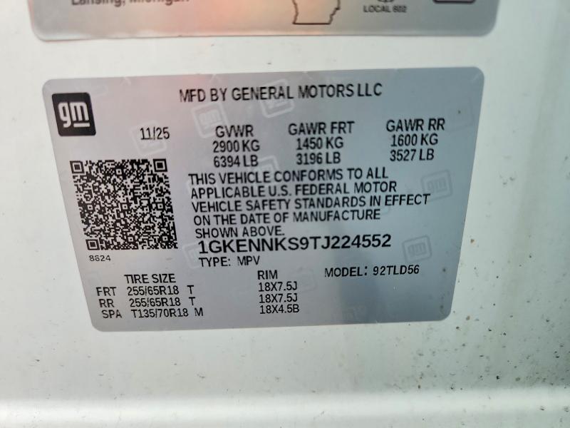 Aukcja sprzedaży 2026 Gmc Acadia, vin: 1GKENNKS9TJ224552, numer aukcji: 67809076