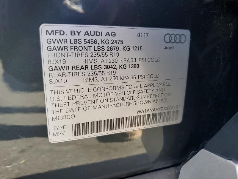 Aukcja sprzedaży 2018 Audi Q5, vin: WA1ANAFY7J2003101, numer aukcji: 71075246