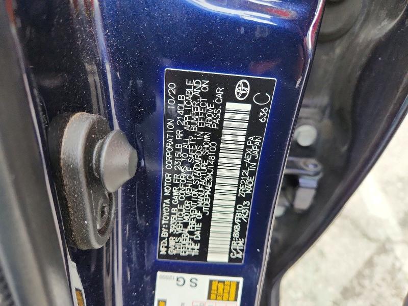Aukcja sprzedaży 2021 Toyota Corolla, vin: JTDEPMAE3MJ148100, numer aukcji: 65270726