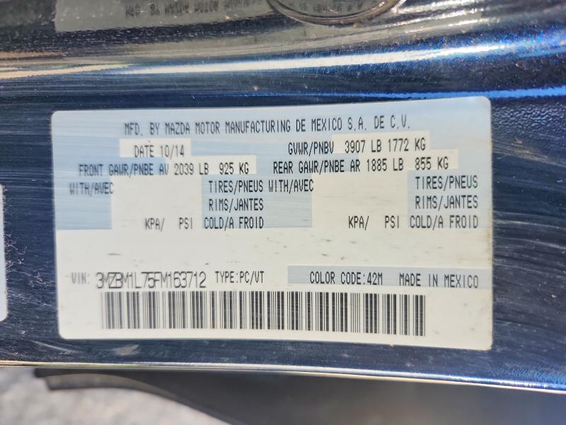 2015 Mazda 3 მანქანა იყიდება აუქციონზე, vin: 3MZBM1L75FM163712, აუქციონის ნომერი: 68376106