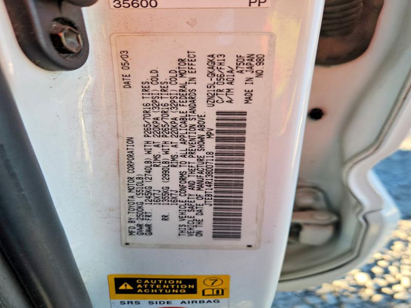 Продажа на аукционе авто 2003 Toyota 4runner, vin: JTEBT14R138007118, номер лота: 67748646