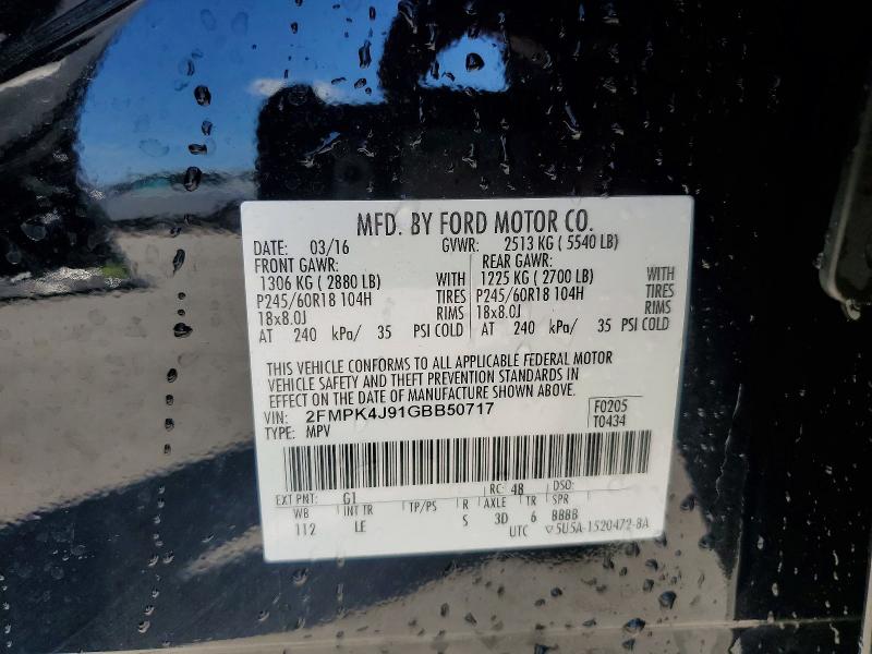 Продажа на аукционе авто 2016 Ford Edge, vin: 2FMPK4J91GBB50717, номер лота: 69365566