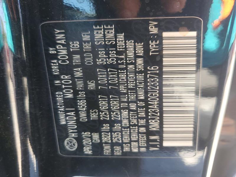 Продаж на аукціоні авто 2016 Hyundai Tucson, vin: KM8J23A40GU233716, номер лоту: 68869966