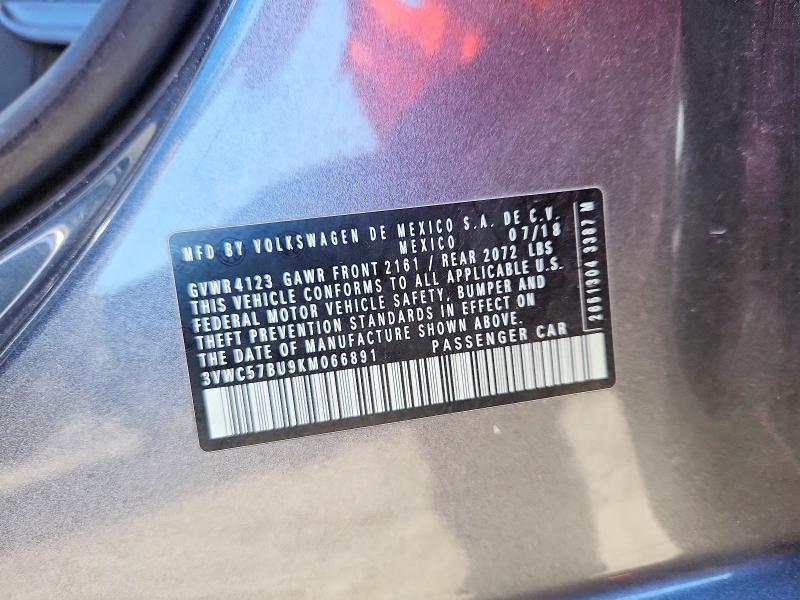 Продажа на аукционе авто 2019 Volkswagen Jetta, vin: 3VWC57BU9KM066891, номер лота: 66576436