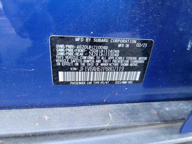 Aukcja sprzedaży 2023 Subaru Wrx, vin: JF1VBAH61P8802119, numer aukcji: 70703936