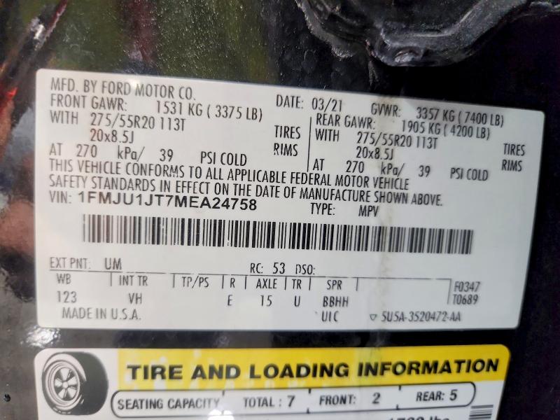 Aukcja sprzedaży 2021 Ford Expedition, vin: 1FMJU1JT7MEA24758, numer aukcji: 69759926