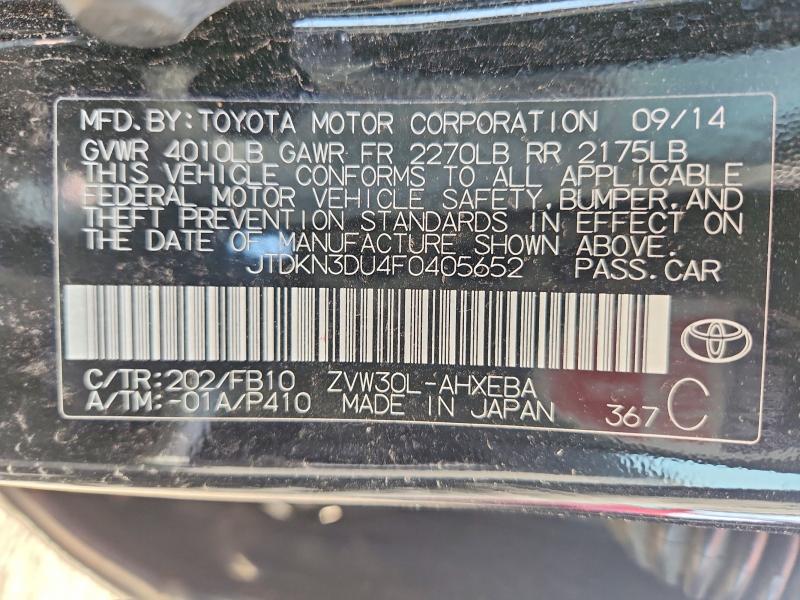67752816 :رقم المزاد ، JTDKN3DU4F0405652 vin ، 2015 Toyota Prius مزاد بيع