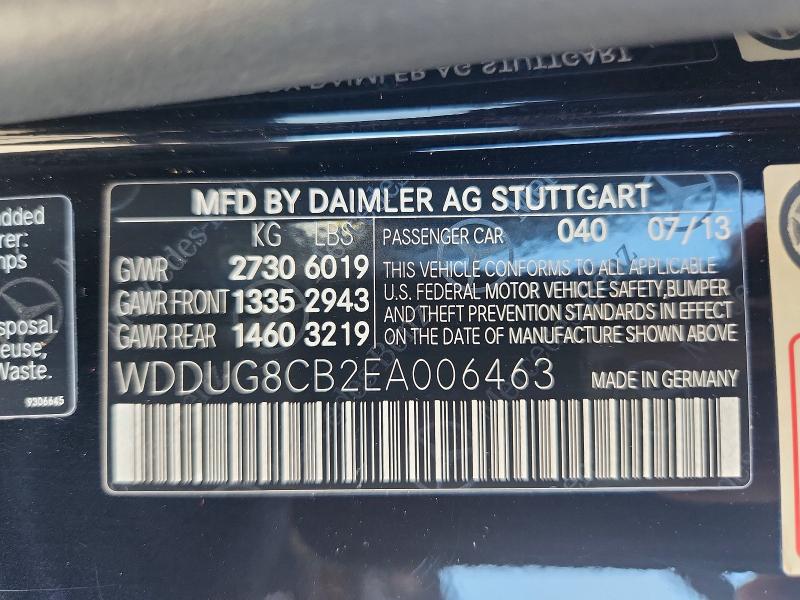 Продаж на аукціоні авто 2014 Mercedes-benz S, vin: WDDUG8CB2EA006463, номер лоту: 68584636