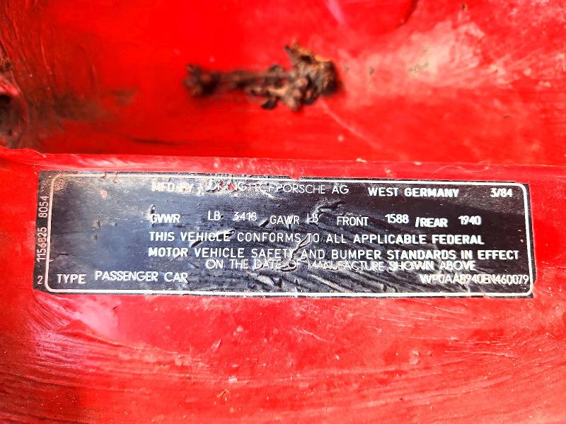 67269066 :رقم المزاد ، WP0AA0940EN460079 vin ، 1984 Porsche 944 مزاد بيع