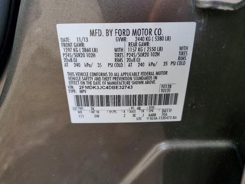 Aukcja sprzedaży 2013 Ford Edge, vin: 2FMDK3JC4DBE32743, numer aukcji: 70441106