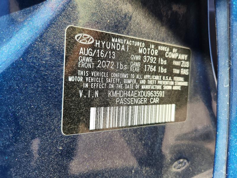 Продажа на аукционе авто 2013 Hyundai Elantra, vin: KMHDH4AEXDU963591, номер лота: 67485636