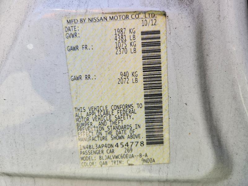 68650946 :رقم المزاد ، 1N4BL3AP4DN454778 vin ، 2013 Nissan Altima مزاد بيع